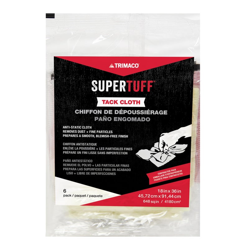 Trimaco SuperTuff Tack Cloth, 18-inch x 36-inch, 6 Count, Tan - Image 1